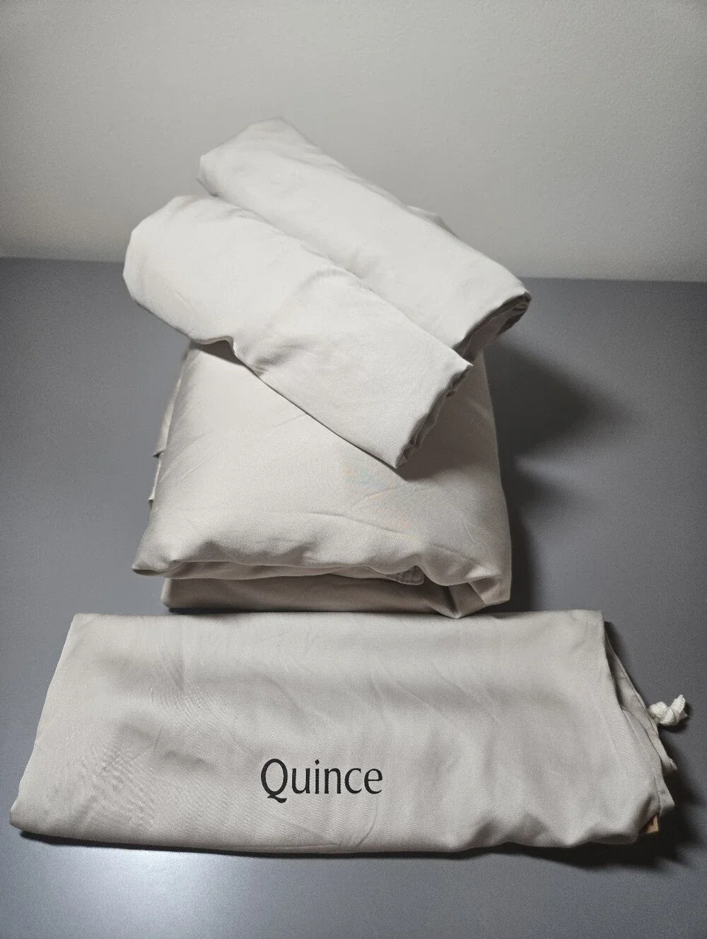 QUINCE Bamboo Duvet Cover Set King/Cal King in Sand, Organic, SILKY & Luxurious